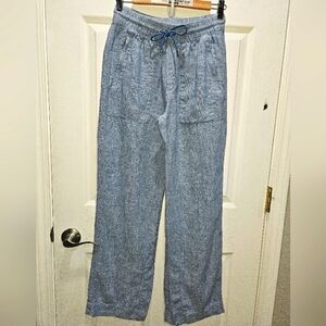 Athleta Retreat Linen midrise wide leg pants size 0 regular (30inch inseam) jean